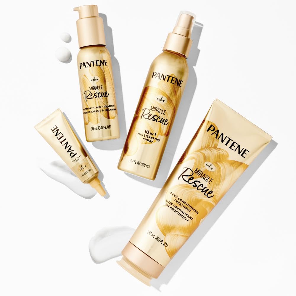 Pantene Miracle Rescue Shots Hair Mask — Intensive Repair Treatment Twin Pack (4 x 0.5 oz)