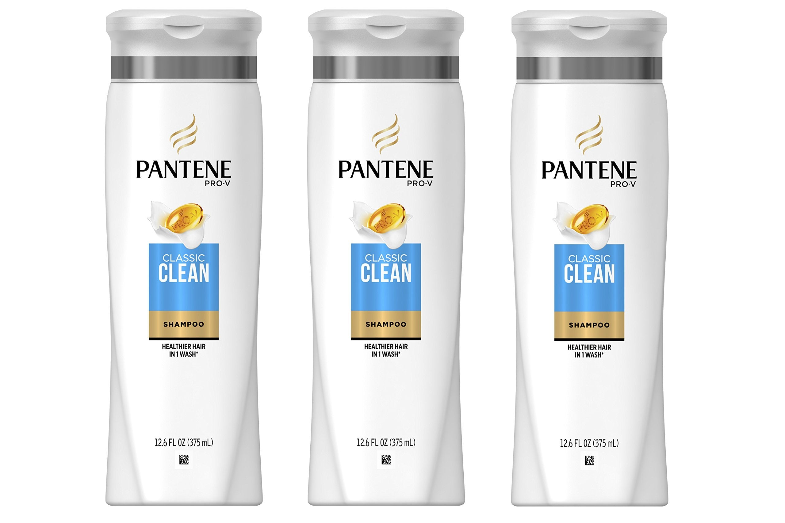 Pantene Pro-V Classic Clean Shampoo – 3 x 12.6 fl oz | Gentle Daily Clean for All Hair Types
