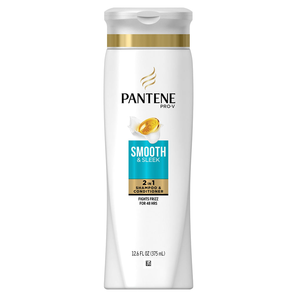 Pantene Pro-V Smooth & Sleek 2-in-1 Shampoo & Conditioner, 12.6 fl oz (Packaging May Vary)