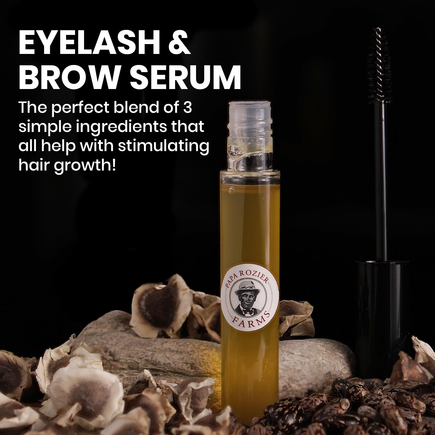 Papa Rozier Farms All Organic Eyelash and Eyebrow Growth Serum Treatment – 0.3 fl oz (Pack of 1)