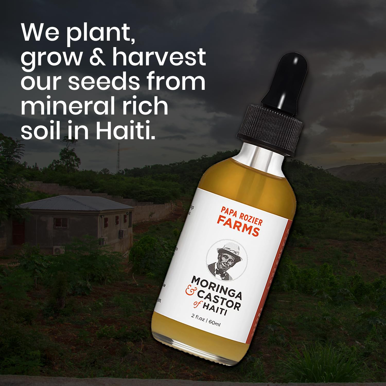 Papa Rozier Farms 50/50 Castor & Moringa Oil for Hair Growth, Skin & Lashes – 2oz