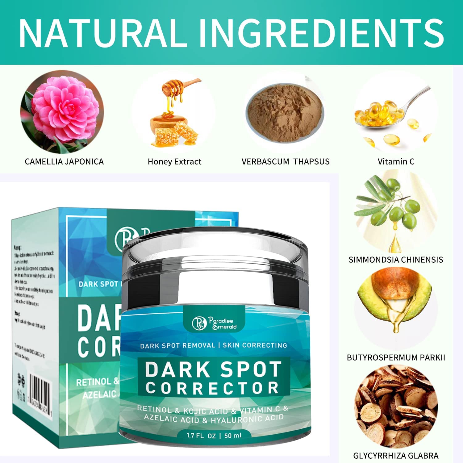 Paradise Emerald Dark Spot Remover for Face – Hyperpigmentation & Sun Spot Treatment for All Skin Types