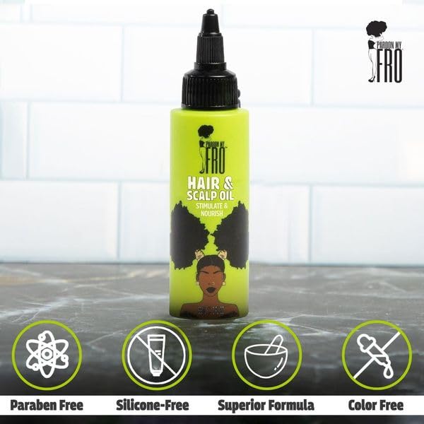 Pardon My Fro Hair & Scalp Oil – Hydrates Curls, Braids & Twists (2 fl oz)