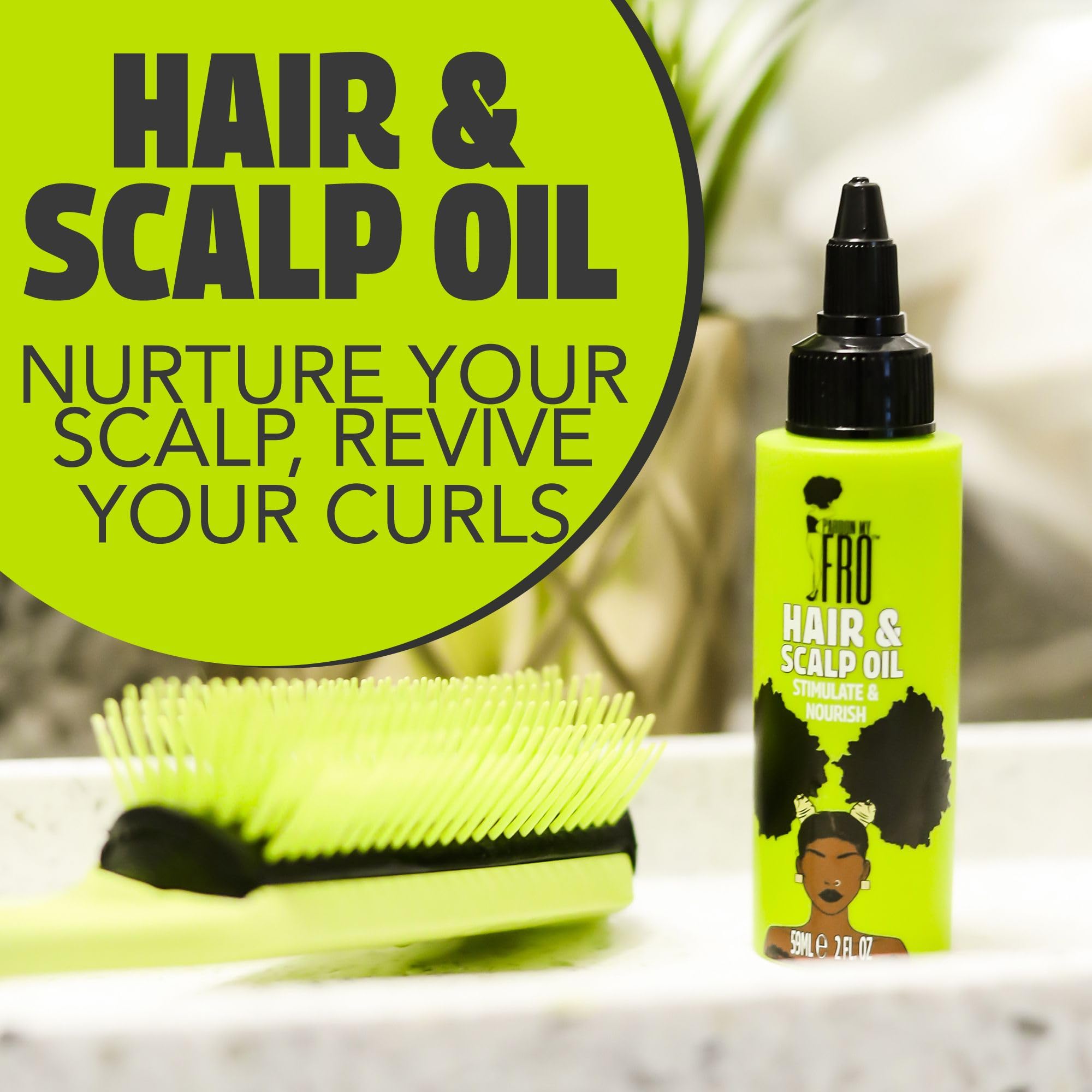 Pardon My Fro Hair & Scalp Oil – Hydrates Curls, Braids & Twists (2 fl oz)