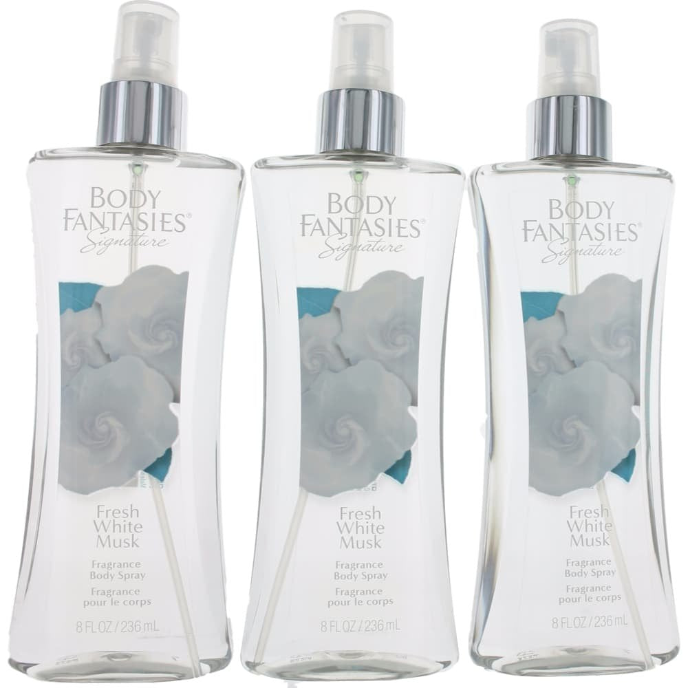 Fresh White Musk Body Fantasies 3 Pack 8oz Fragrance Body Spray for Women | Parfums De Coeur