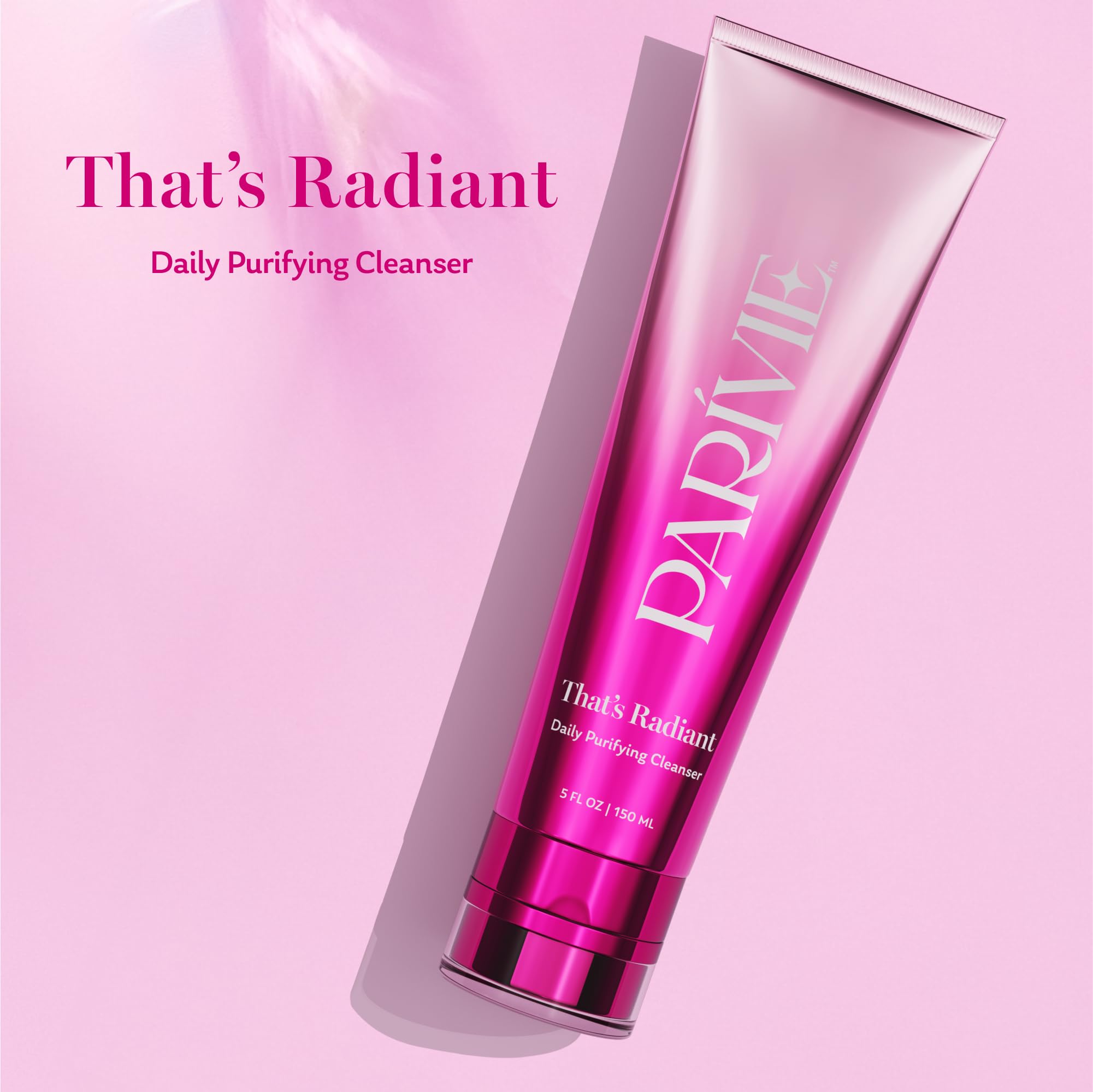 Parívie That’s Radiant Daily Purifying Cleanser – Gel-to-Cream Cleanser with BHA, Ceramides & Rice Extract | 5 fl oz