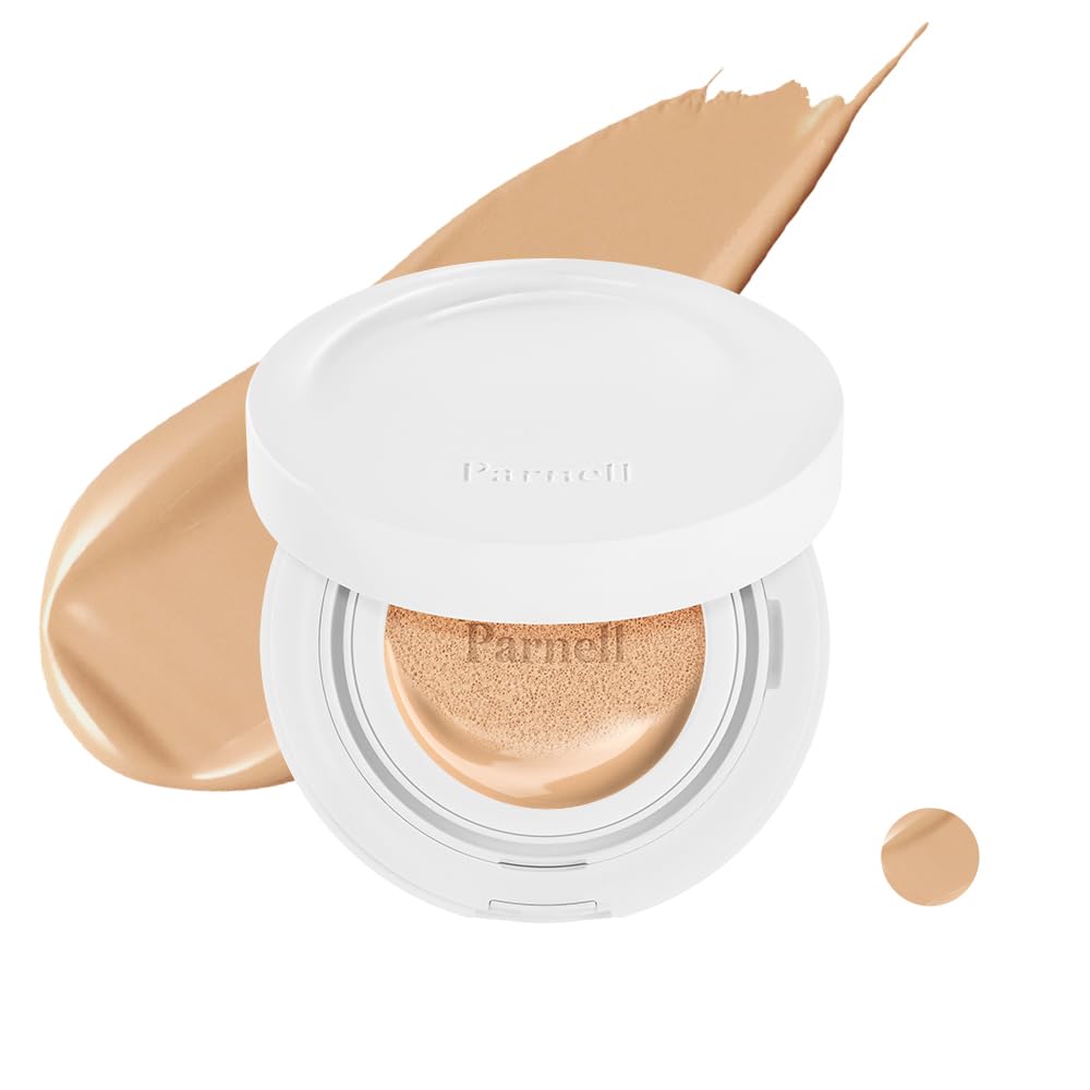 Parnell Cicamanu Serum Cushion – Hydrating Foundation for Soothing, Light Coverage & Glass Skin | Lightweight for Sensitive & Dry Skin | 0.52 Fl Oz (25N) | K-beauty