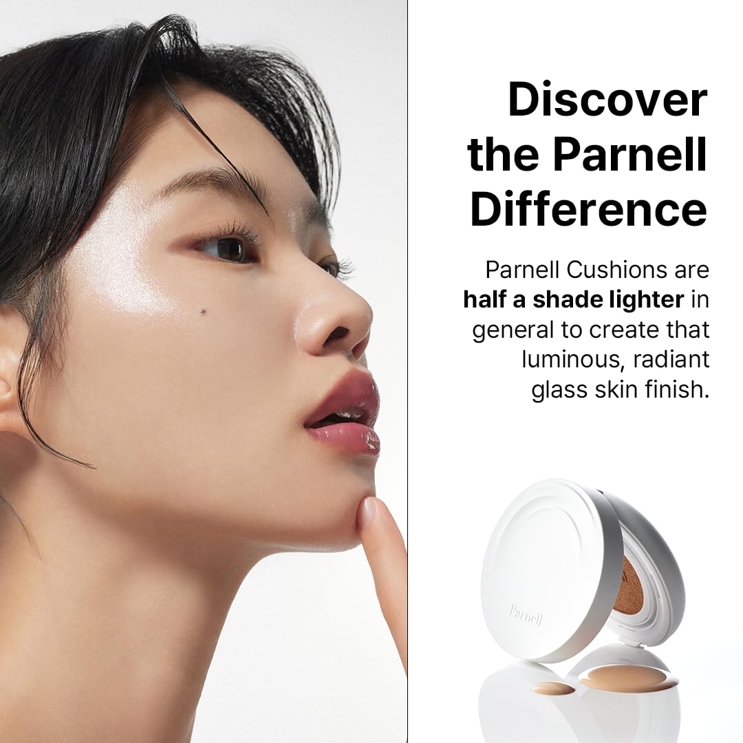 Parnell Cicamanu Serum Cushion – Lightweight Moisturizing Foundation for Sensitive & Dry Skin (Pearl Skin, 0.52 Fl Oz, 33W)