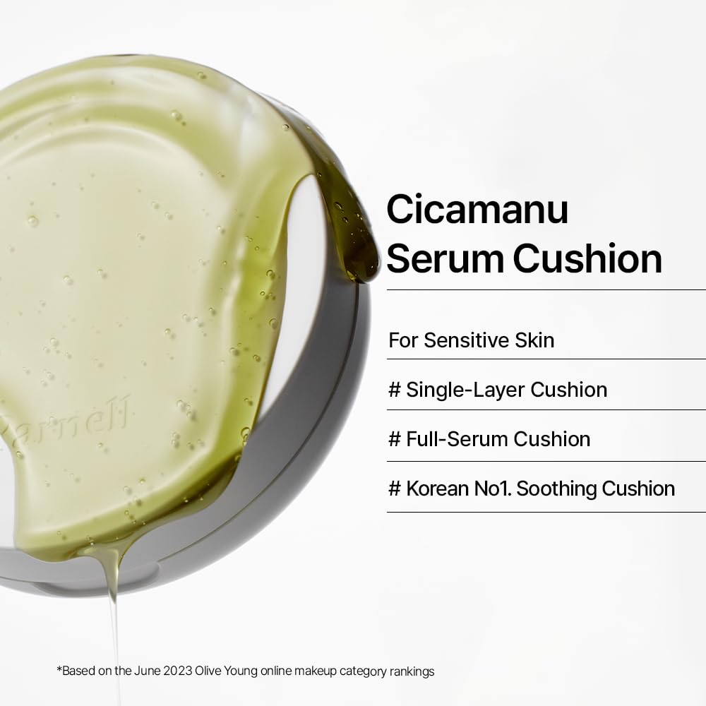 Parnell Cicamanu Serum Cushion: Lightweight Moisturizing Foundation for Sensitive, Dry Skin | Glass Skin Finish