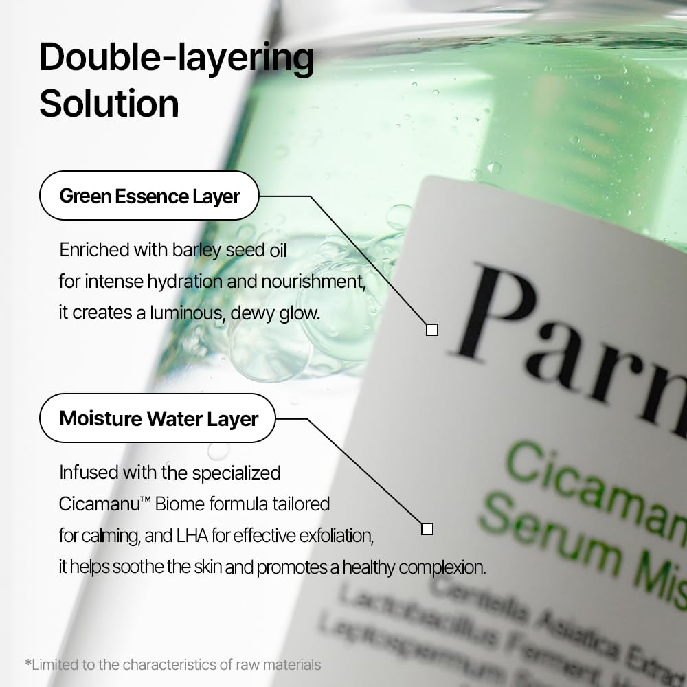 Parnell Cicamanu Serum Mist – Centella, Hyaluronic Acid, Ceramide, LHA | Glow, Hydration & Balance