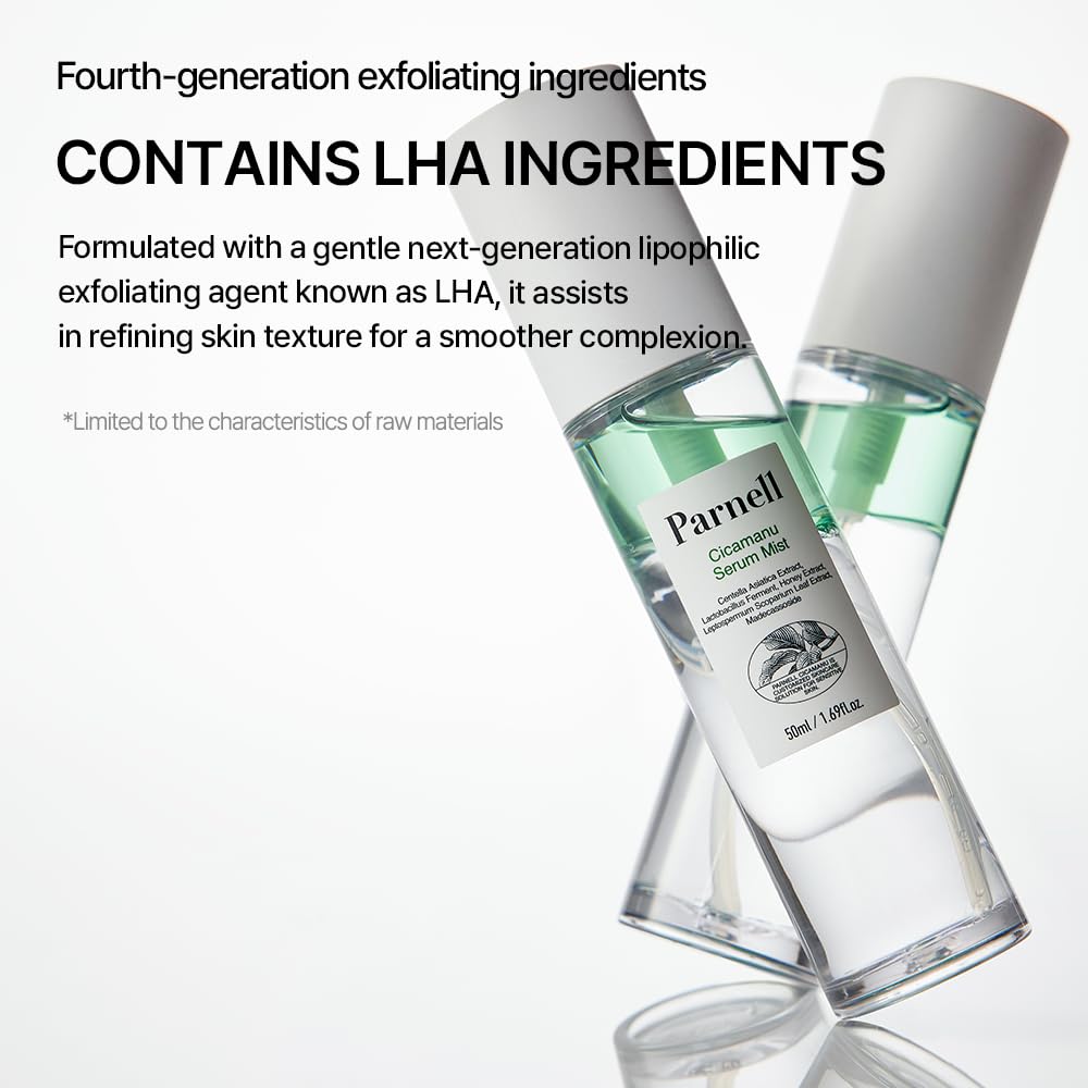 Parnell Cicamanu Serum Mist – Centella, Hyaluronic Acid, Ceramide, LHA | Glow, Hydration & Balance