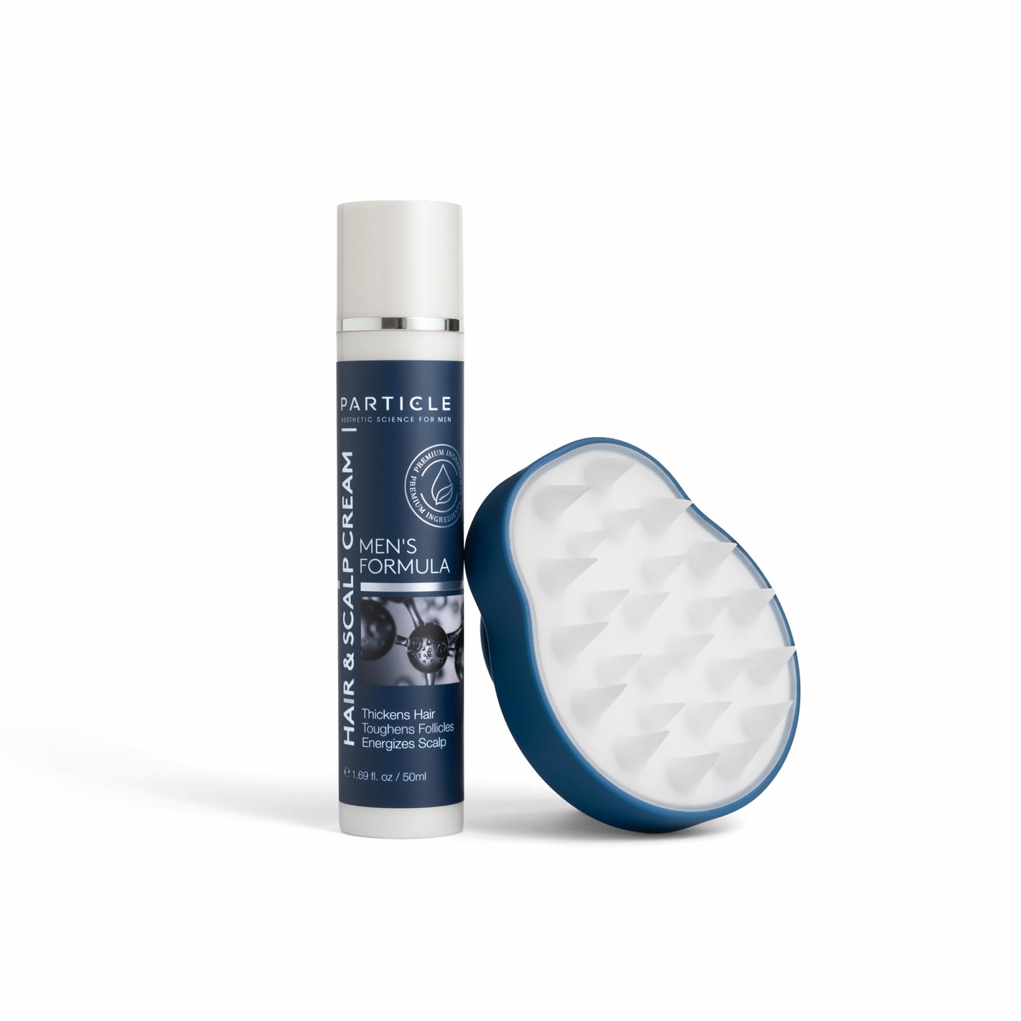 Particle Men Scalp Cream with Biotin & Scalp Massager – Hydration, Potentially Fuller-Looking Hair (1.69 oz)