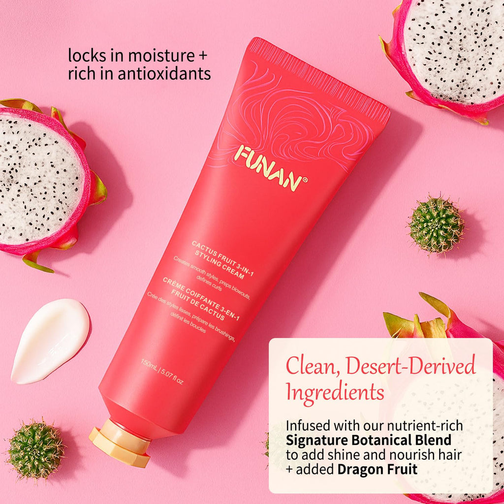 PasaRose Cactus Fruit 3-in-1 Styling Cream – Smooth, Shine, Define (5.07 oz)
