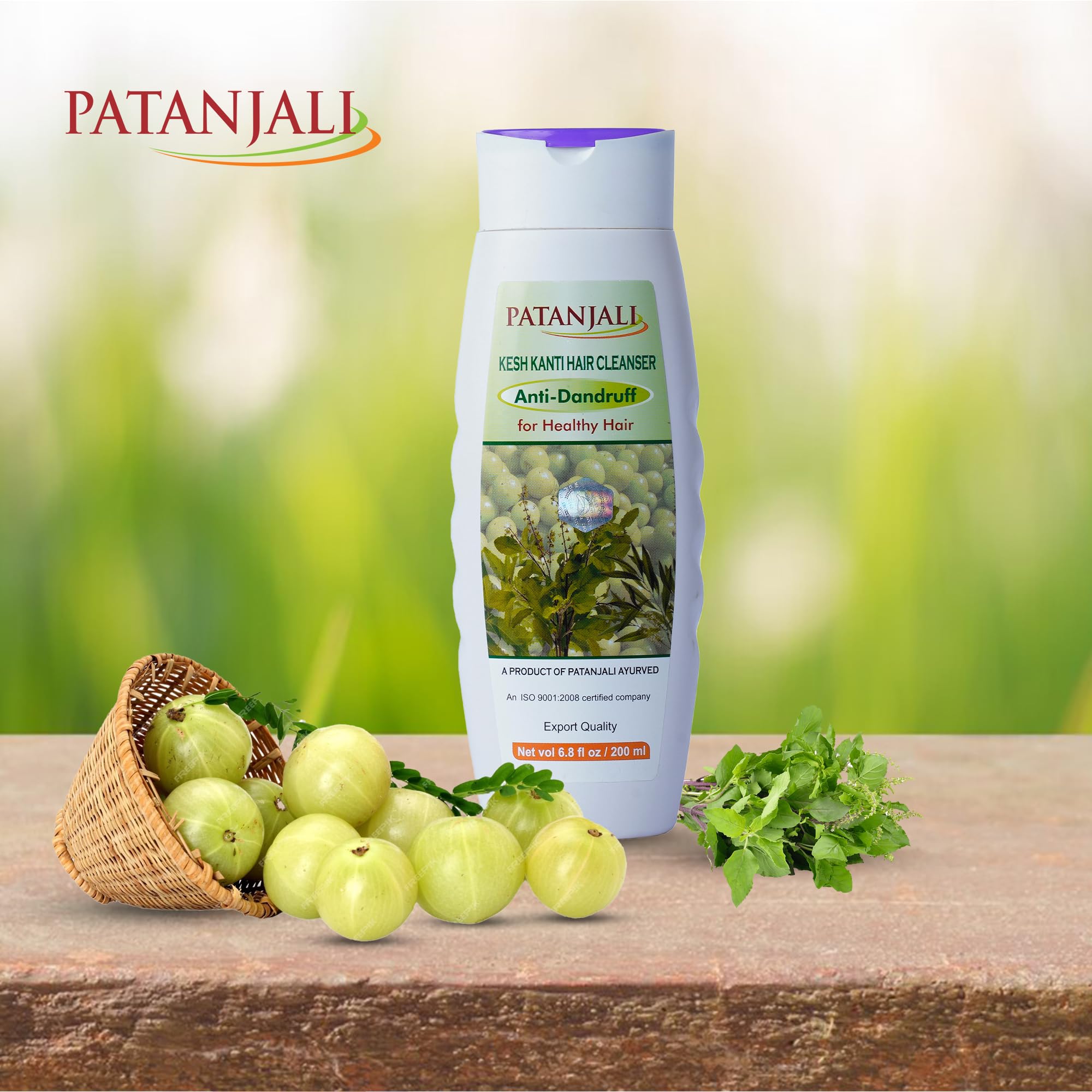 Patanjali Kesh Kanti Anti-Dandruff Shampoo - 200ml x 2 | Natural Hair Cleanser for Flakes