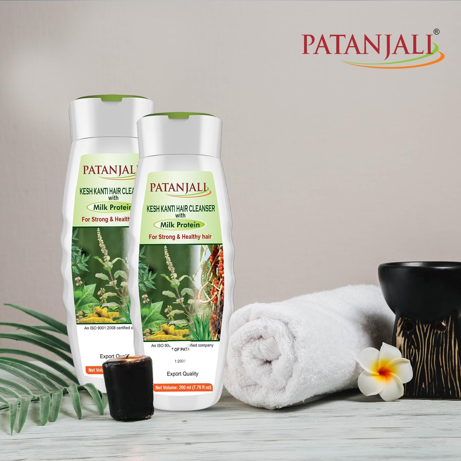 Patanjali Kesh Kanti Milk Protein Hair Cleanser Shampoo – Pack of 2 (200 ml)
