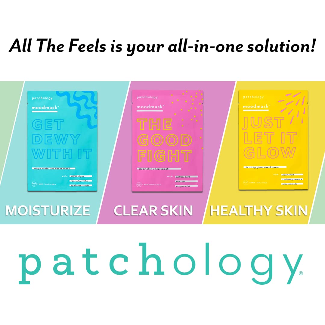Patchology All the Feels Sheet Masks | Hydration, Glow & Quick Refresh (3 Moodmasks + Eye Gels)