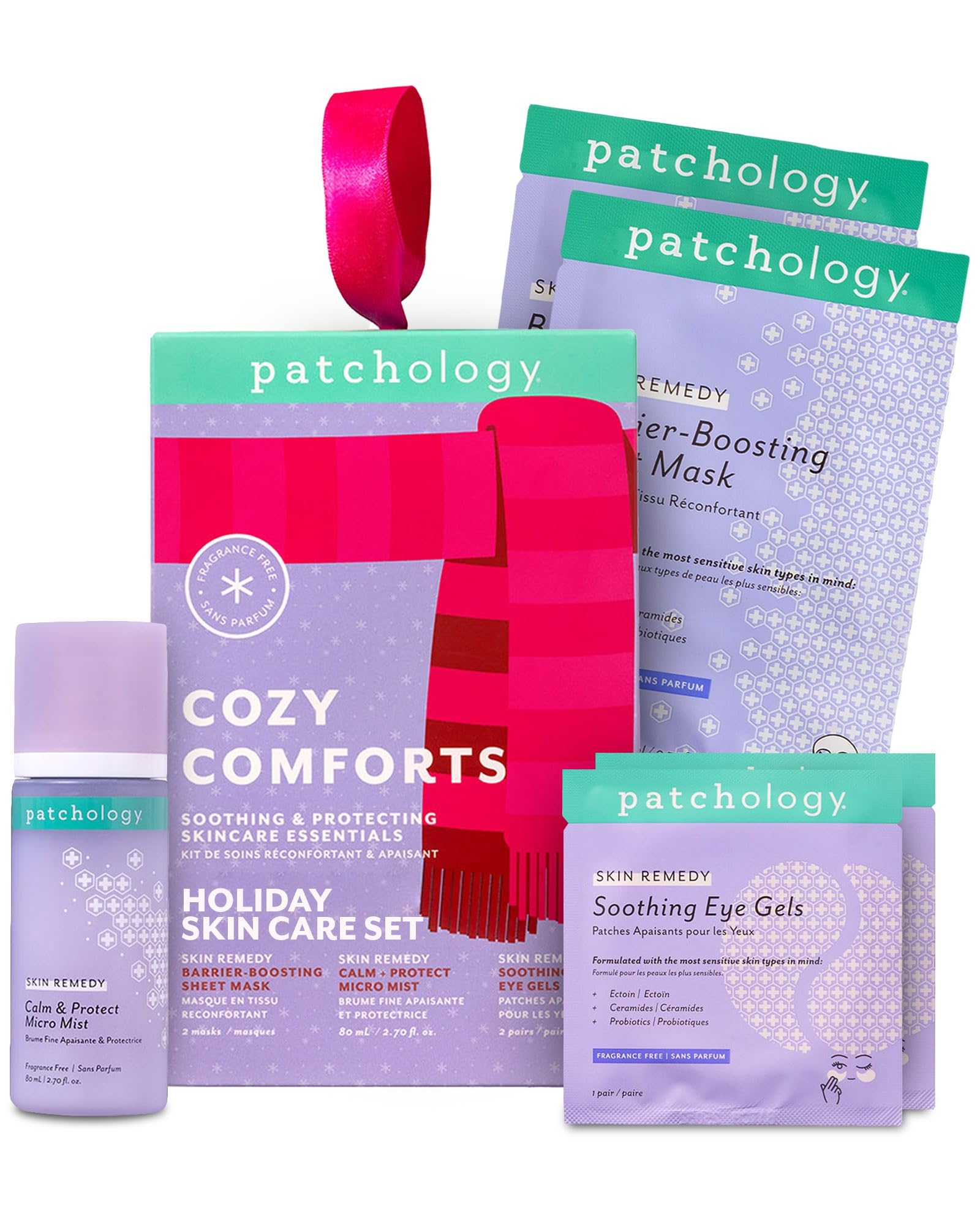 Patchology Cozy Comforts Holiday Skincare Gift Set | Hydrating Masks & Under-Eye Patches
