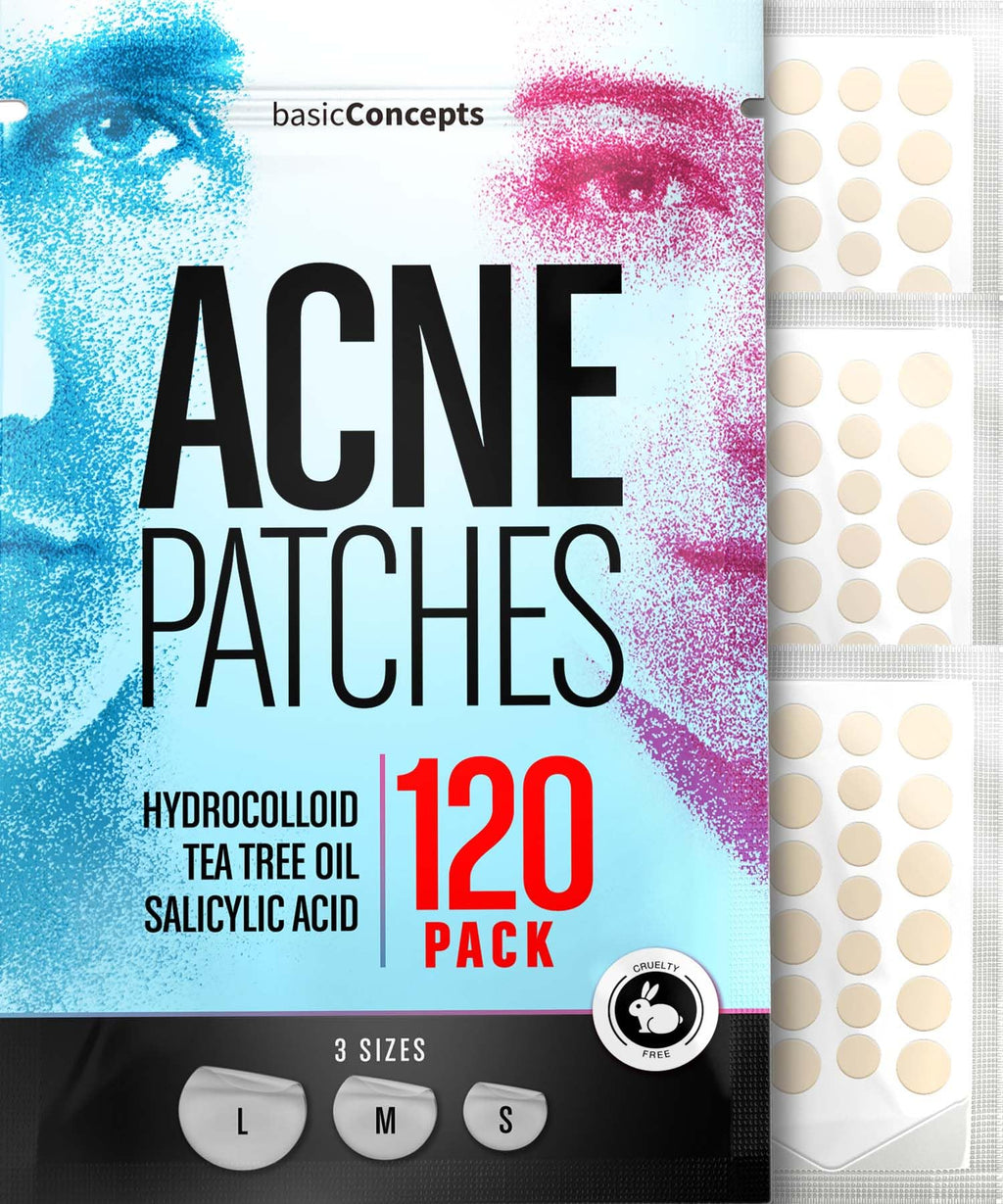 PatchRx Pimple Patches (120 Pack) – Hydrocolloid, Tea Tree & Salicylic Acid