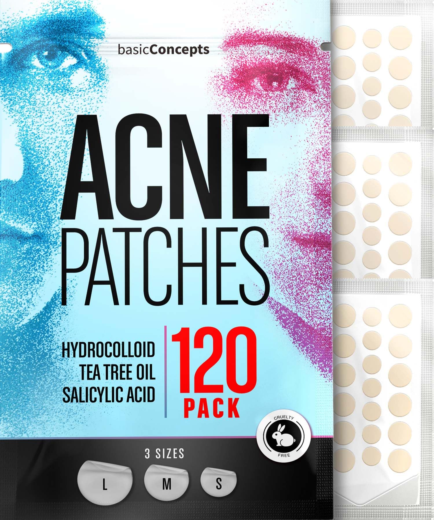 PatchRx Pimple Patches (120 Pack) – Hydrocolloid, Tea Tree & Salicylic Acid