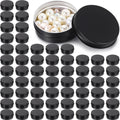 Patelai 64 Pieces Lip Balm Tin Containers – 1 oz Matte Black Aluminum Jars with Screw Top