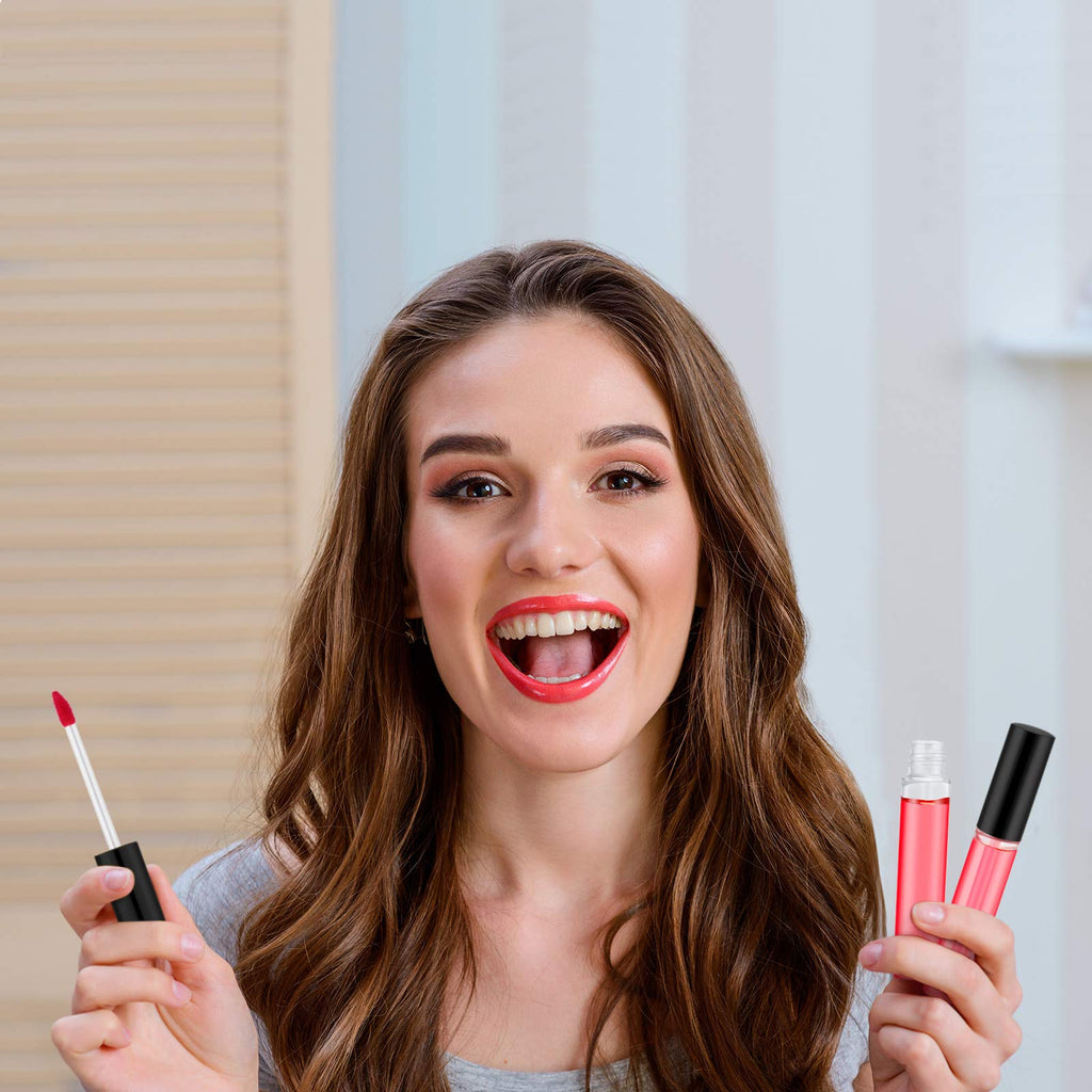 Patelai 50-Pack 10ml Empty Lip Gloss Tubes with Black Cap – Refillable DIY Cosmetic Containers