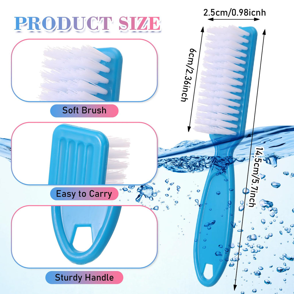 Patelai 100-Pack Handle Grip Nail Brush Bulk | Multicolor Nail & Skin Cleaning for Manicure & Pedicure (10 Colors)