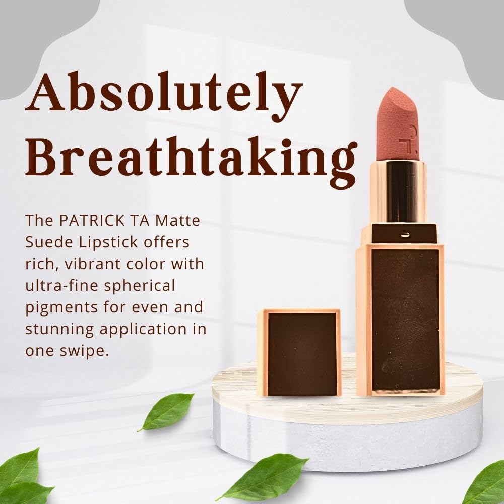 Patrick Ta Major Headlines Matte Suede Lipstick in Shy | Long-Lasting Soft Pink