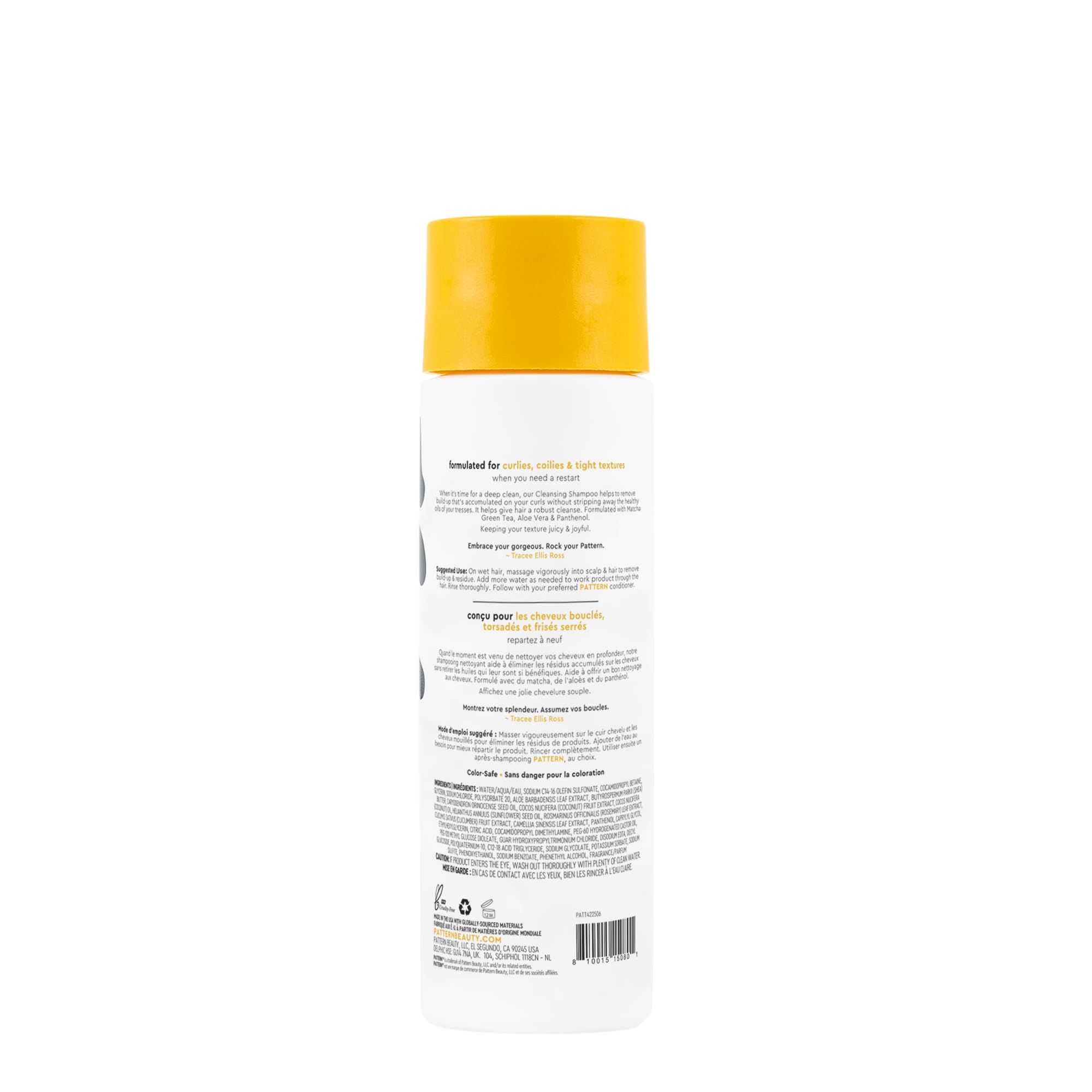 PATTERN Beauty Cleansing Shampoo for Curly Hair - Aloe & Matcha Green Tea (Clarifying)