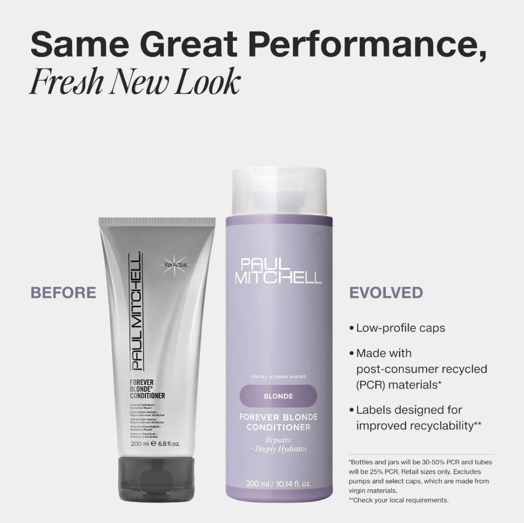 Paul Mitchell Forever Blonde Shampoo & Conditioner Set – Brighten, Repair & Detangle