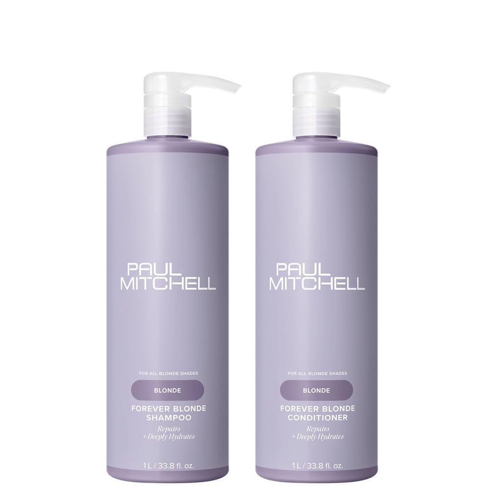 Paul Mitchell Forever Blonde Shampoo & Conditioner Set – Brighten, Repair & Detangle