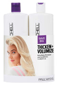 Paul Mitchell Thicken + Volumize Extra-Body Liter Duo Set – Shampoo & Conditioner for Fine Hair