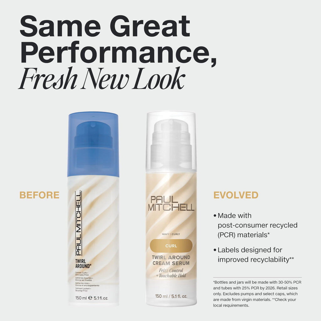 Paul Mitchell Twirl Around Cream Serum – Frizz Control for Curly & Wavy Hair | 5.1 fl oz
