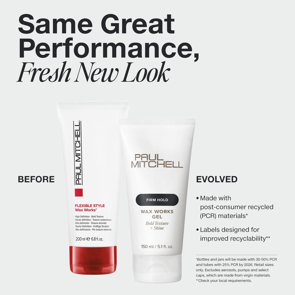 Paul Mitchell Wax Works Hair Gel – High Definition, Bold Texture, High Shine | All Hair Types | 6.8 fl oz