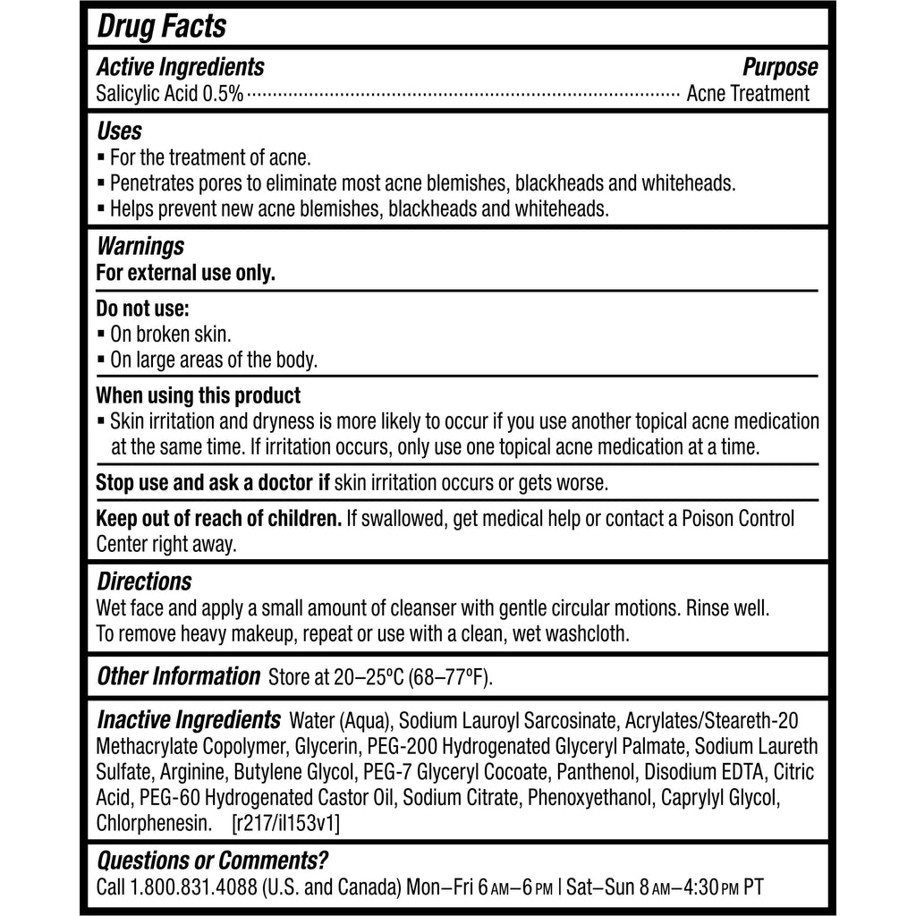 Paula's Choice CLEAR Pore Normalizing Facial Cleanser – Salicylic Acid Acne Wash, Fragrance Free, 6 oz