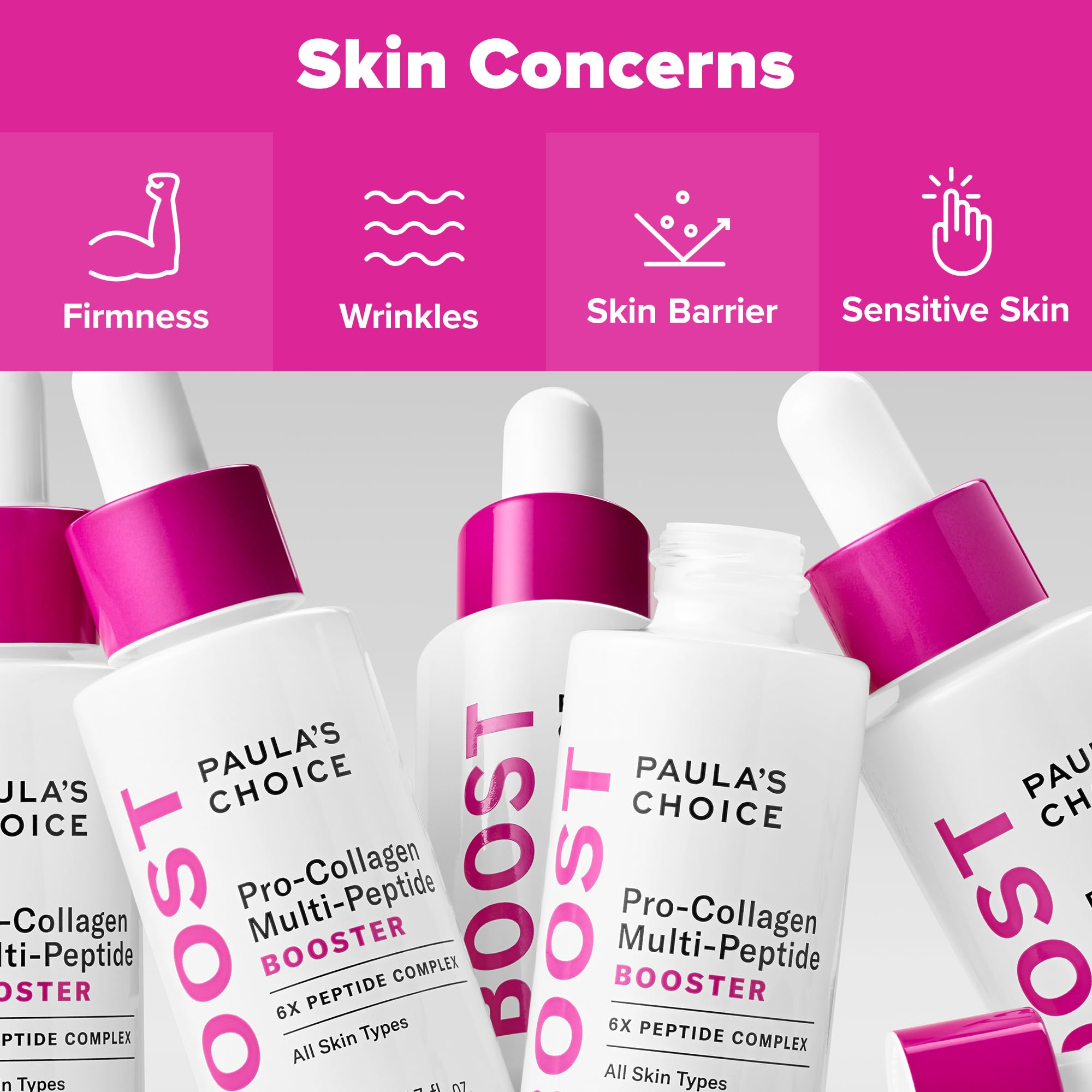 Paula’s Choice Pro-Collagen Multi-Peptide Booster Serum for Wrinkles – Fragrance-Free, 0.67 oz