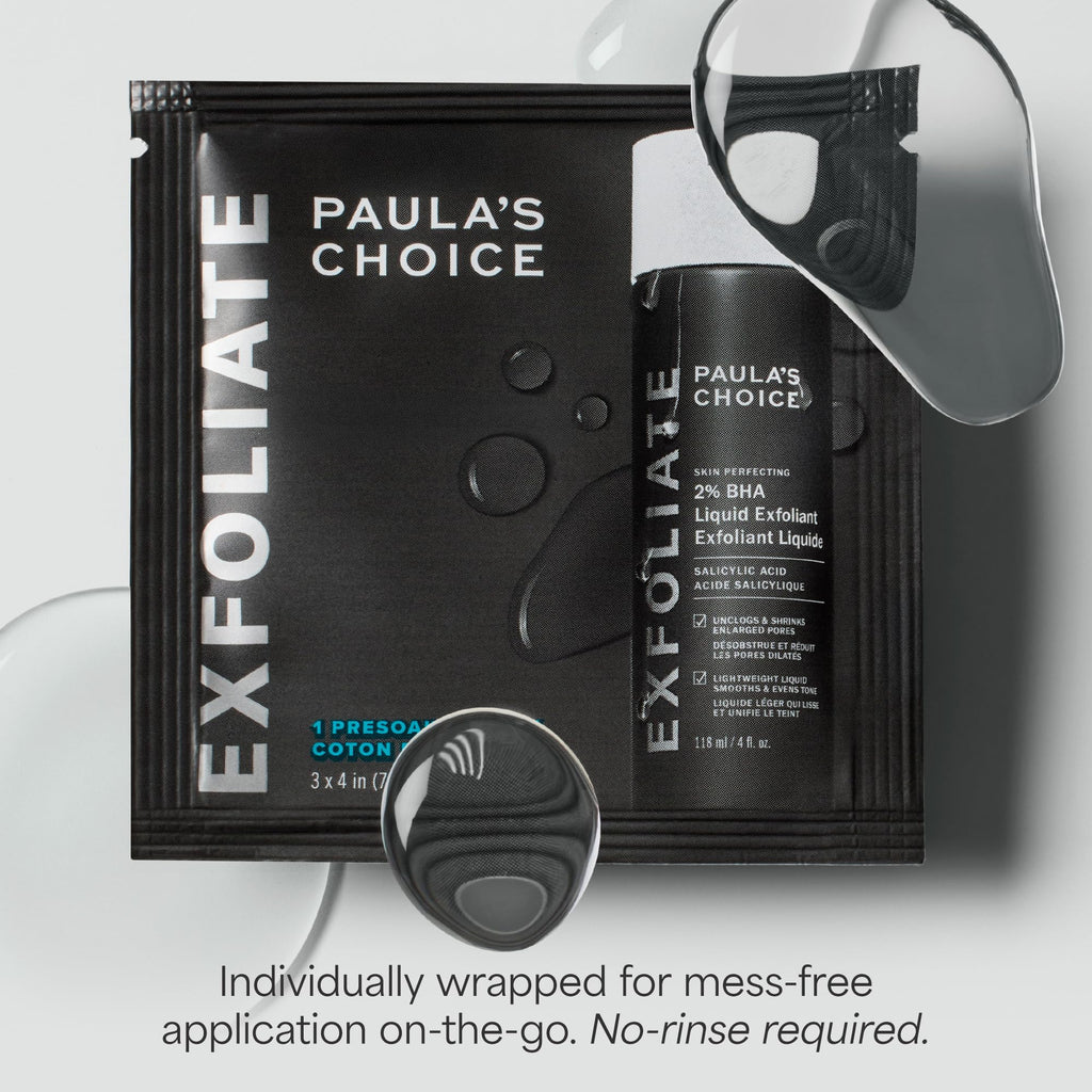 Paula's Choice Skin Perfecting 2% BHA Pads – Travel Exfoliating Toner Pads (Pack of 3)