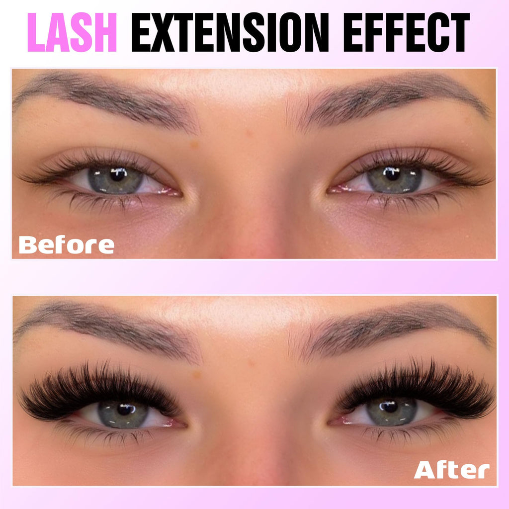 Pawotence Lash Extension Kit DIY 280pcs — 50D 9-16mm Clusters, Bond & Seal, Self-Application