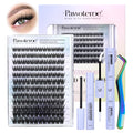 Pawotence Misha Lash Clusters Kit 10-18mm | 144pcs Wet Look Lashes + Bond & Seal