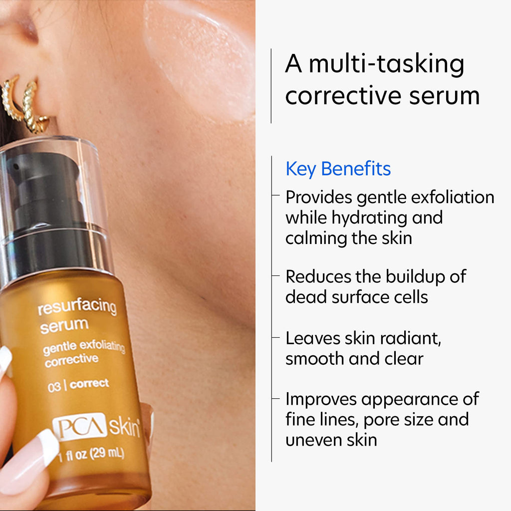 PCA SKIN Resurfacing Serum - Gentle Exfoliating Facial Corrective with Lactic & Glycolic Acid (1 fl oz)