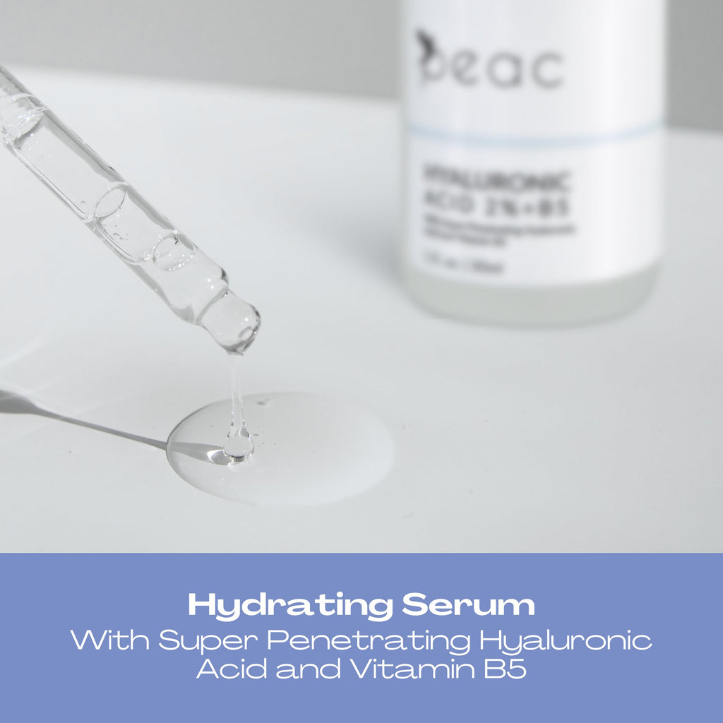 Peac Hyaluronic Acid 2% + B5 Serum – USA Made, Fragrance Free, Lightweight Hydration