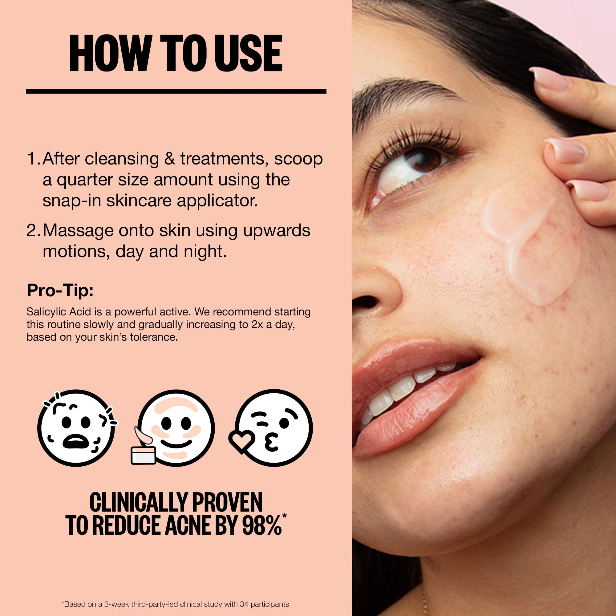 PEACE OUT Acne Gel Moisturizer for Oily Skin – 2% Salicylic Acid, Niacinamide & Ceramides (1.69 fl oz)