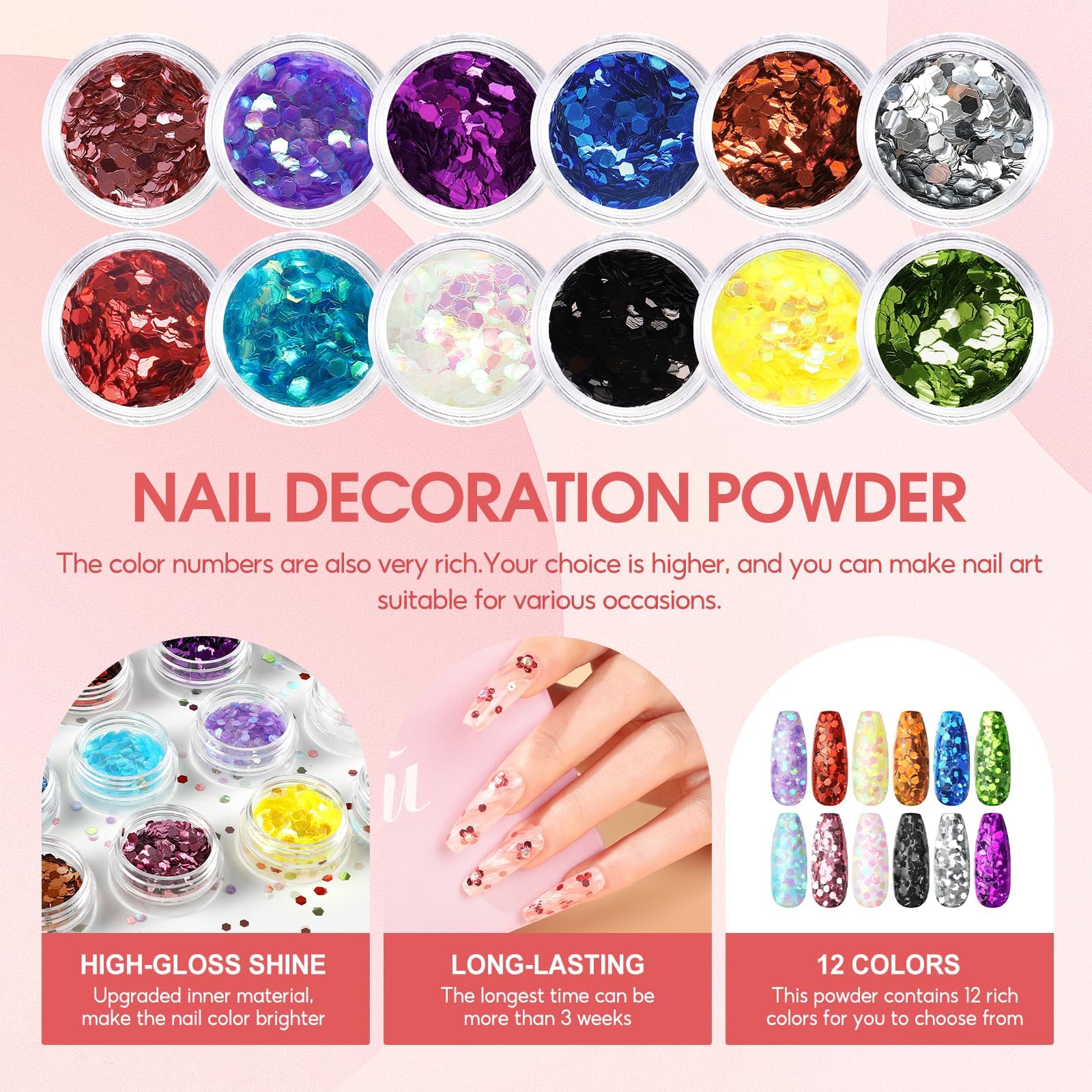 PEACECOLOR Poly Nail Gel Kit — 15 Colors, Mini Lamp, All-in-One DIY Salon Kit