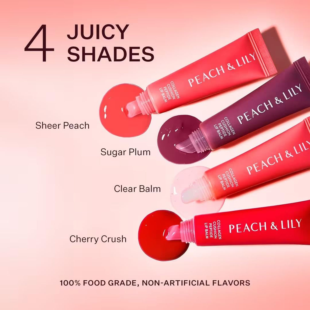 Peach & Lily Collagen Cushion Peptide Clear Lip Balm — Hydration, Smoothing & Clear Shine