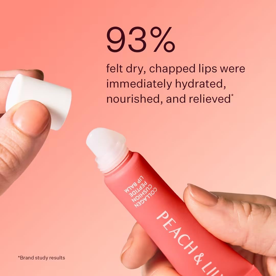 Peach & Lily Collagen Cushion Peptide Clear Lip Balm — Hydration, Smoothing & Clear Shine