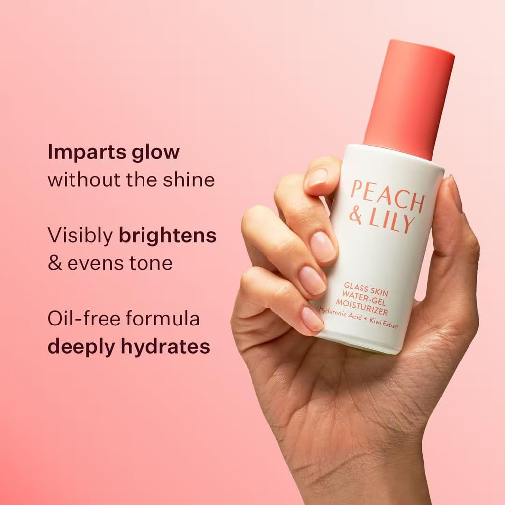 Peach & Lily Glass Skin Water-Gel Moisturizer – Lightweight, Oil-Free, Hyaluronic Acid (1.69 oz)