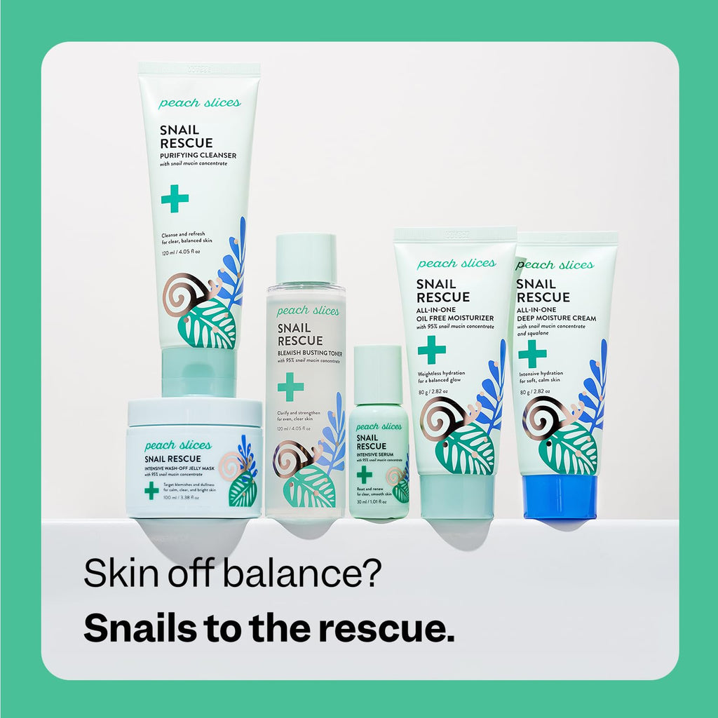 Peach Slices Snail Rescue All-in-One Oil-Free Moisturizer | 95% Snail Mucin, Birch Juice & Hyaluronic Acid