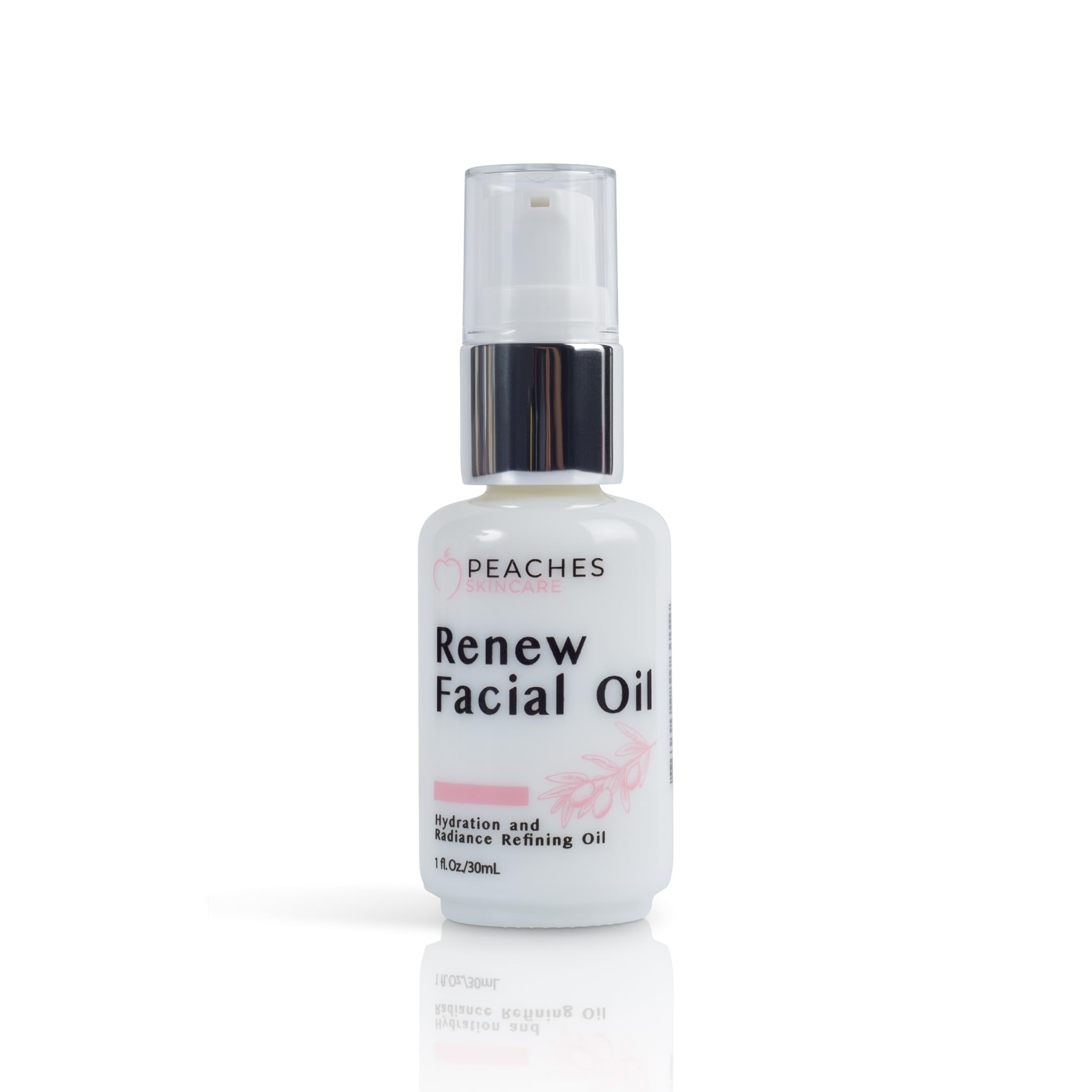 Peaches Skin Care Renew Facial Oil – Grape Seed, Olive & Bergamot | Age-Defying Radiant Skin (1 oz)