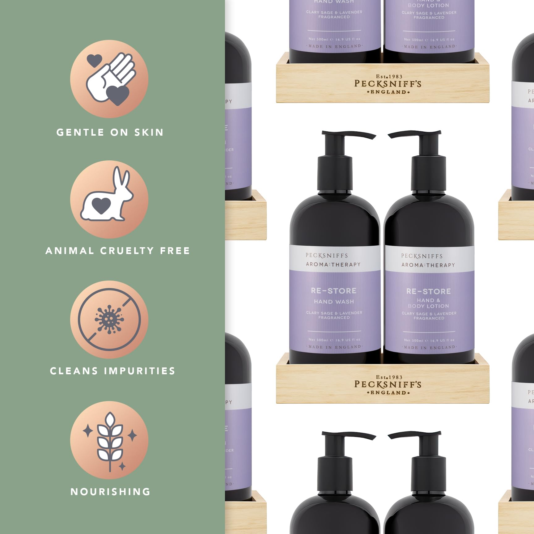 Pecksniff's Aroma Therapy Hand Wash & Lotion Caddy Set – Re-Store, 500 ml