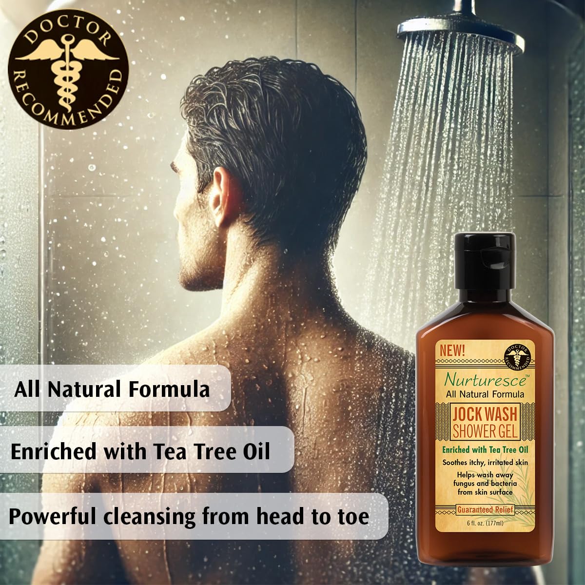 Pedifix Nurturesce Jock Wash Shower Gel with Tea Tree Oil – 6 oz