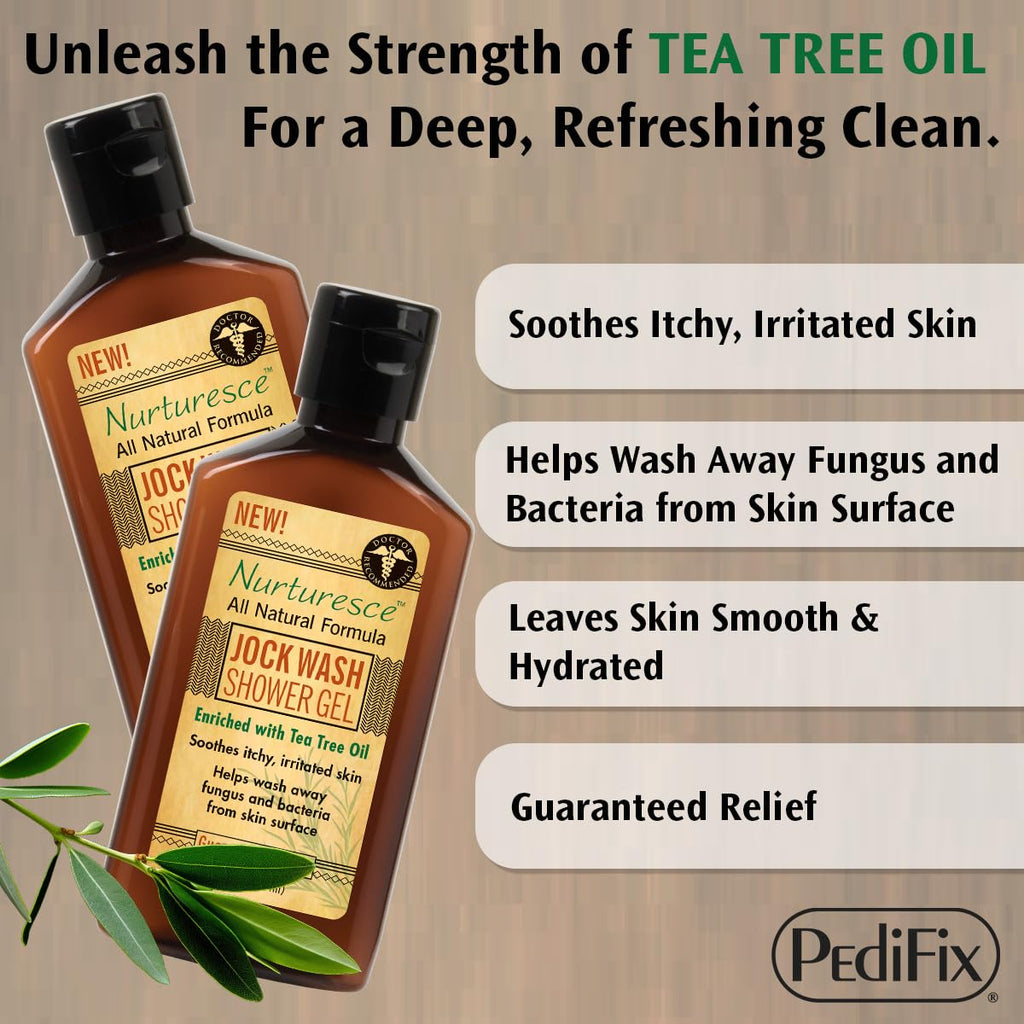 Pedifix Nurturesce Jock Wash Shower Gel with Tea Tree Oil – 6 oz